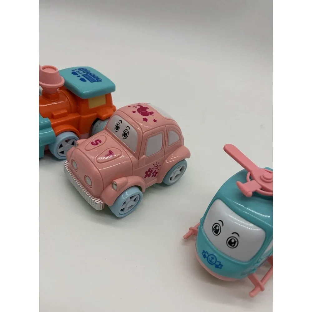 4-in-1 Cartoon Vehicles from the Fun Little Toys Pink Plane Train Car Helicopter